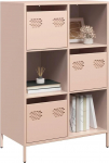 Myheimly Highboard 68 x 39 x 103,5 cm terasest raamaturiiul, moodne raamaturiiul, raamaturiiul sahtliga, raamaturiiul, roosa