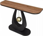 Moodne konsoollaud, koridor, kitsas laud palli aktsendiga, minimalistlik sissep&auml;&auml;su- v&otilde;i elutoa laud kontorisse v&otilde;i koju (Virsikupuu must, 39,3 tolli/100 cm)
