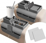 Couch-Becherhalter, gro&szlig;e rutschfeste Couch-Becherhalter mit Seitentasche, Silikon-Armlehnen-Organizer f&uuml;r Snacks, Fernbedienung, Telefon, Obst, Geschenk f&uuml;r Weihnachten, Thanksgiving, 2 St&uuml;ck