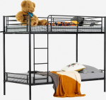 MEUBLE COSY kahe lapse narivoodi 90 x 190 cm metallist voodiraam magamistuppa kodus mustana