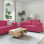 Gecheer 2-teiliges Sofa-Set mit Kissen, weinroter Samt, Wohnzimmer Polstersofa Couch f&uuml;r Apartment B&uuml;ro G&auml;stezimmer Schlafzimme3324753