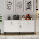 Homidea Laura konsool - sahtlikapp - k&uuml;ljepaneel - telerilaud - 4 ukse ja 1 sahtliga kaasaegses disainis 160 x 78,6 x 40 cm (valge)