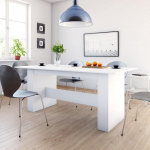 PIXZSSI S&ouml;&ouml;gitoa lauad Valge puitmaterjal 180 x 90 x 76 cm Niiskuskindlus Minimalistlikus stiilis s&ouml;&ouml;gilaud Lai kasutusala K&ouml;&ouml;gilaud Vastupidav lauaplaat Ruum suupistete jaoks