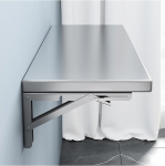 Robuster Klappschreibtisch aus Edelstahl zur Wandmontage, 50 kg Tragkraft, ideal f&uuml;r K&uuml;che, Wohnzimmer, Badezimmer, Balkon, Restaurant, platzsparendes Design