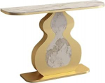 Eingangstisch, Heimdekoration, Kleiner Raum, Leichter, luxuri&ouml;ser Flurtisch aus K&uuml;rbisschiefer mit goldenem Rahmen aus Kohlenstoffstahl, platzsparende Sofatische f&uuml;r Flur, Schlafzimmer, Wohn