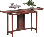 Konsolentisch f&uuml;r den Eingangsbereich mit Schubladen, Flurtisch aus Massivholz im chinesischen Stil mit geneigtem Kopfdesign, dekorative Tische mit R&uuml;ckwand f&uuml;r Flur, Schlafzimmer, Wohnzimme