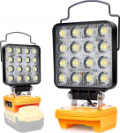 Edtran akulamp Dewalt 20 V, 48 W traadita LED t&ouml;&ouml;valgustuse aku, heledate LED-punktivalgustite aku, kaasaskantavad valgusfoorid ehitusplatsi lamp, aku pealamp C-t&uuml;&uuml;pi ja USB-laadimisega (nr.