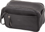 ALASSIO Salina 47036 Toiletry Bag, Genuine Leather, Travel Bag for Men and Women with Zip, Main Compartment, Wash Bag in Black, Cosmetic Bag Approx. 16 x 24.5 x 12 cm, black, Toiletry bag