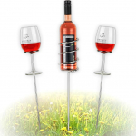 VON STEINEICH&reg; Original Wine Stand [Starter Set] Stainless Steel Bottle and Glass Holder | Wine Enjoyment for Anywhere | The Gadget for Picnic on the Beach in the Garden and Camping (Starter Set)