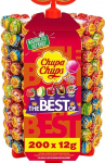 Chupa Chups Lollipop Wheel Lollipop Stand 200 Lollipopiga, stend 5 maitsva maitsega, sobib kioskile, kontorisse, s&uuml;nnip&auml;evaks ja Halloweeniks, 200 x 12g.