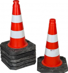 Pakett 6 Premium Quality Pyloni 500 mm - Vastupidavad 2,5 kg rasket liikluskoonused Stabiilne - helkurkile ribadeks.