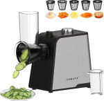 SOKANY 1000 W k&ouml;&ouml;giviljakutter, 5-in-1 elektriline k&ouml;&ouml;giviljaviilutaja, Schnitzel 5 koonuseteraga, juustu riiv, lihtne puhastada, riivsai puu- ja k&ouml;&ouml;giviljade jaoks (SK-06018)