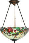 Bieye 18" laevalgusti varju 3 valgustid Tiffany stiilis plekist klaasist roos L30741