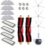 Asenduskomplekt Xiaomi Roborock S6 S60 S65 S5 Max T6 tolmuimejatele + 2 rullharja + 3 k&uuml;lgharja + 4 HEPA filtrit + 4 puhastuslapikut + 6 vees&uuml;damikku + 1 ratas