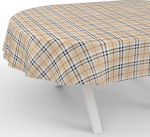 ANRO Oilcloth Tablecloth Wax Tablecloth Washable Garden Tablecloth Water-Repellent Oval 180 x 140 cm Cut Edge Scotland