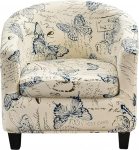 Crafttable 2 Pieces Club Chair Slipcover Printed Armchair Cover Soft Printed Round Chair Covers Couch Covers with Elastic Bottom for Bar Counter Living Room 03