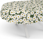 ANRO Oilcloth Tablecloth Wax Tablecloth Washable Garden Tablecloth Round Oval Square Oval 180 x 140 cm Cut Edge Chamomile