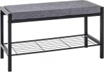 HAKU M&ouml;bel Shoe Bench Grey Black Metal Textile Fabric Dimensions W 80 cm x H 48 cm x D 32 cm Style: Modern