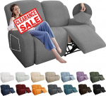 YEMYHOM Pack of 6 Stretch Loveseat Deck Chair kaitsev kate Jacquard Deck Chair Diivan Cover koos k&uuml;ljetasku paigaldatud Relax Cover Diivan M&ouml;&ouml;bli kaitse elastse alusega (Loveseat Deck Chair, helehall)