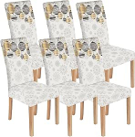 KELUINA 1/2/4/6 tk Xmas Stretch tr&uuml;kitud toolikatted s&ouml;&ouml;gitoa j&otilde;ulutoolide katted k&ouml;&ouml;gitoolide katted (6, tr&uuml;kitud 8)