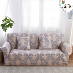 Enhome kaitsev kate diivanile, 1/2/3/4-kohaline elastne diivanikate, Spandex Stretch kaitsja, klassikalise stiili diivanikate, diivanikate koos k&auml;etugedega (Cream Classic, 4-kohaline)
