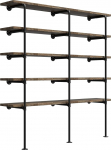 190cm High, 35cm Deep, 3 Pack Industrial Retro Wall Mount Iron Pipe Shelf Open Bookcase Hanging Bracket DIY Kitchen Shelves Tool Rack Office Shelves Pipe Shelves