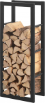 [en.casa] T&auml;by k&uuml;ttepuude hoidik siseruumides ja v&auml;ljas metallist 40 x 25 x 100 cm puidust varjualune, mis on m&otilde;eldud k&uuml;ttepuude hoiustamiseks, stapeldamiseks, musta v&auml;rvi