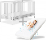 Ehrenkind&reg; PUR beebivoodi koos madratsiga 120 x 60 cm p&ouml;&ouml;gipuust valge 9-korraga reguleeritava k&otilde;rgusega ja eemaldatavate kangidega beebivoodi