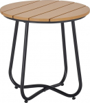 Outsunny Garden Table Round Table Elegant Garden Furniture Stable Adjustable Feed Decoration Garden Patio Living Room Steel Base Brown Diameeter 49 x 48 H cm