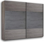 Palma Elegantne 2-ukseline garderoobikapp suure hoiuruumiga - mitmek&uuml;lgne l&uuml;kanduksega garderoobikapp Havel Tamme v&auml;limusega, betoonoksiidist - 271 x 210 x 60 cm (B x K x S)