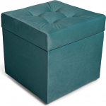 MG Design polsterdatud tugitooli, 45 x 45 cm, sinine - Pehme iste, hingedega hoiuruumiga (50 liitrit), mahutab kuni 100 kg koormust, veluur - tugitooli elutuppa, magamistuppa, esikusse.
