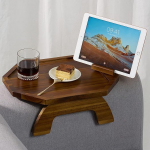 Sofa Armrest Tray, Arm Table Sofa Armrest Tray Clip On Tray Table Sofa Tray Table for Couch Foldable Snack Table with 360&deg; Rotating Phone Holder, Non-Slip/Flexible with Various