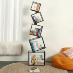 5-tasandiline raamaturiiul 170cm k&otilde;rge kaasaegne raamaturiiul raamatute/ CD-de/kodukaunistuste jaoks elutuba s&ouml;&ouml;gituba magamistuba lastetuba must