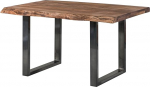 Massivmoebel24.de Freeform 5 - Tree Table Sheesham Wood - Grey Stained | + U-jalad antratsiit l&auml;ikega | 140 x 90 x 77 cm | Solid Wood Table Wane Table s&ouml;&ouml;gilaud Dining Table
