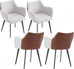 chairus S&ouml;&ouml;gitoa toolid 4 k&ouml;&ouml;gitooli komplekt PU nahast + linane polsterdatud tool kaasaegsed toolid s&ouml;&ouml;gitoa toolid k&ouml;&ouml;gi toolid k&ouml;&ouml;gi elutuppa (beež)