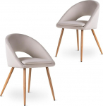 Mc Haus Laguna Off White x2-2 Pack polsterdatud kangastoolid elutuppa, beež