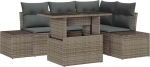 Model3349175 5-osaline aia diivan komplekt koos pehmendusega Grey Poly Rattan Garden Lounge
