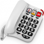 SPC Comfort Numbers 2 - Seenioride lauatelefon suurte nuppudega, 3 otsesalvestust koos fotoga, v&auml;ga k&otilde;rge helitugevus, kuuldeaparaadiga &uuml;hilduv, valgustatud signaal, laua- v&otilde;i seinale paigaldatav.