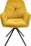 Kare Mila Designer Armchair Dining Room Chair Lounge Chair Elegant Chair with Armrests Seat Yellow 60 x 65 x 89 cm