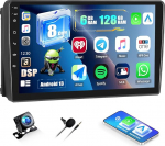 CAMECHO 6+128 9-tolline autoraadio Ford Fiesta Focus Transit Connect Kuga Mondeo Smax tagantj&auml;rele vaatekaameraga, Android 13 traadita Carplay Android auto HD raadio Bluetooth GPS WiFi FM/RDS DSP +