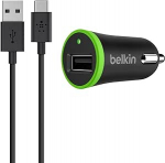 Belkin USB autolaadija eemaldatava USB-A ja USB-C laadimis- ja s&uuml;nkroonimiskaabliga (sobib Google Pixeliga), 2,1 A, 10 W, must