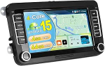 [4G + 64G] Autoraadio VW Seat Skoda Passat Golf 5 6 Polo Traadita Apple CarPlay Android autoraadio 7-tolline HD puuteekraaniga 2 DIN Bluetooth raadio, GPS/WiFi/FM/RDS/USB + AHD tagurduskaamera