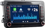 Autoradio VW Passat Caddy Ti-guan TOU-Ran Golf 5 6 GTI T5 EOS Polo - traadita Carplay/Android Car, puuteekraan, Bluetooth, AMFM raadio ja TF-kaardi toetus.