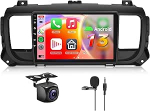 8 Core 6 + 128G: Hodozzy Carplay autoraadio Citroen Jumpy 3/Peugeot Expert/Toyota Proace, 9-tolline puuteekraaniga Android autoraadio Android Car/WiFi/GPS/RDS/FM/Bluetooth/USB + tagurduskaamera