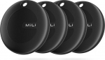 MiLi MiTag Android Smart Tag, v&otilde;tmeotsija KeyFinder, mis &uuml;hildub Google Find My Device rakendusega (ainult Android), Bluetooth v&otilde;tmeotsija pagasile / kotile / kohvrile / rahakotile, must, 4i pakett