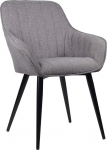 ASPECT Set of 2 Windsor Modern Dining Chairs - Grey Seat and Black Legs - 61 x 41 x 85 cm