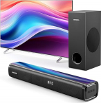 Soundbar telerile koos subwooferiga, PC, m&auml;ngimine, 2.1CH MEVOSTO 2025, t&auml;iustatud TV Soundbar, s&uuml;gav bass, arvuti helis&uuml;steem, BT 5.3/USB/HD-ARC/Optical/AUX Bass ja Treble, reguleeritav, koduteater