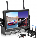 Tagurduskaamera digitaalne traadita 7-tollise LCD HD monitoriga, 2 kaamerat tagurduskaamera koos monitoriga, IP69 veekindel veoauto raadiokaamera parkimiseks, parkimisabi stabiilse signaali edastamisega