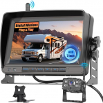 Fuluku 7-tolline AHD tagantvaate kaamera, IP69 veekindel, 1080P s&otilde;iduki tagurduskaamera Plug and Play koos monitoriga veoauto, RV, haagise, laia nurga, juhtjoonte, RCA kaabli, 49.2 ft videokaabliga