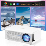 Mini projektor, Mini Bluetooth projektor Full HD 1080P, kaasaskantav v&auml;liprojektor kodukino jaoks iOS, Android, Windows, &uuml;hildub TV Stick/HDMI/Smartphone/M&auml;ngukonsool/USB [sisaldab kaugjuhtimispulti].